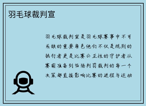 羽毛球裁判宣